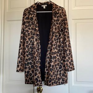 Long line light animal print jacket
